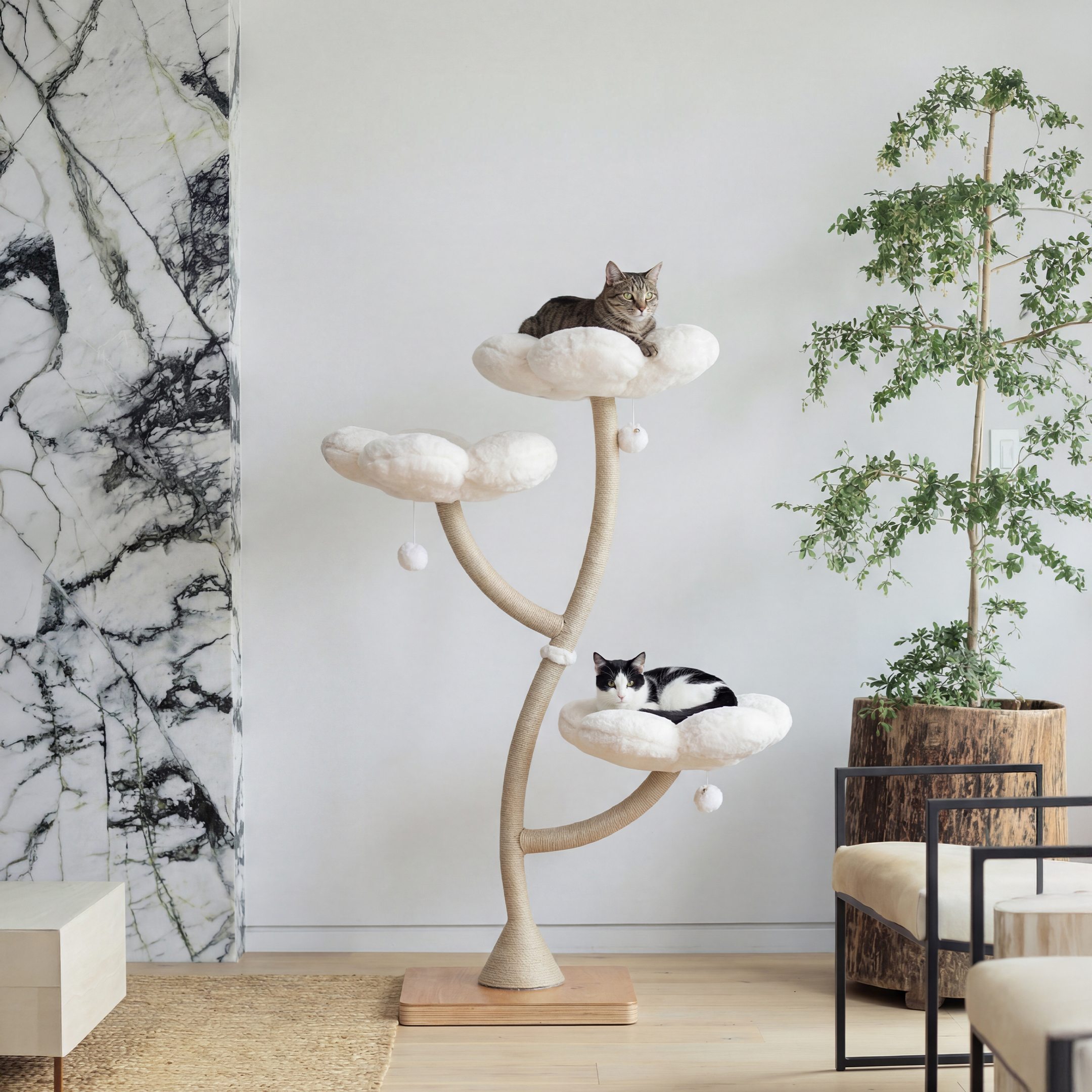 Arbor Luxe Modern Big Cat Tree with Scratching Post | Maruvis