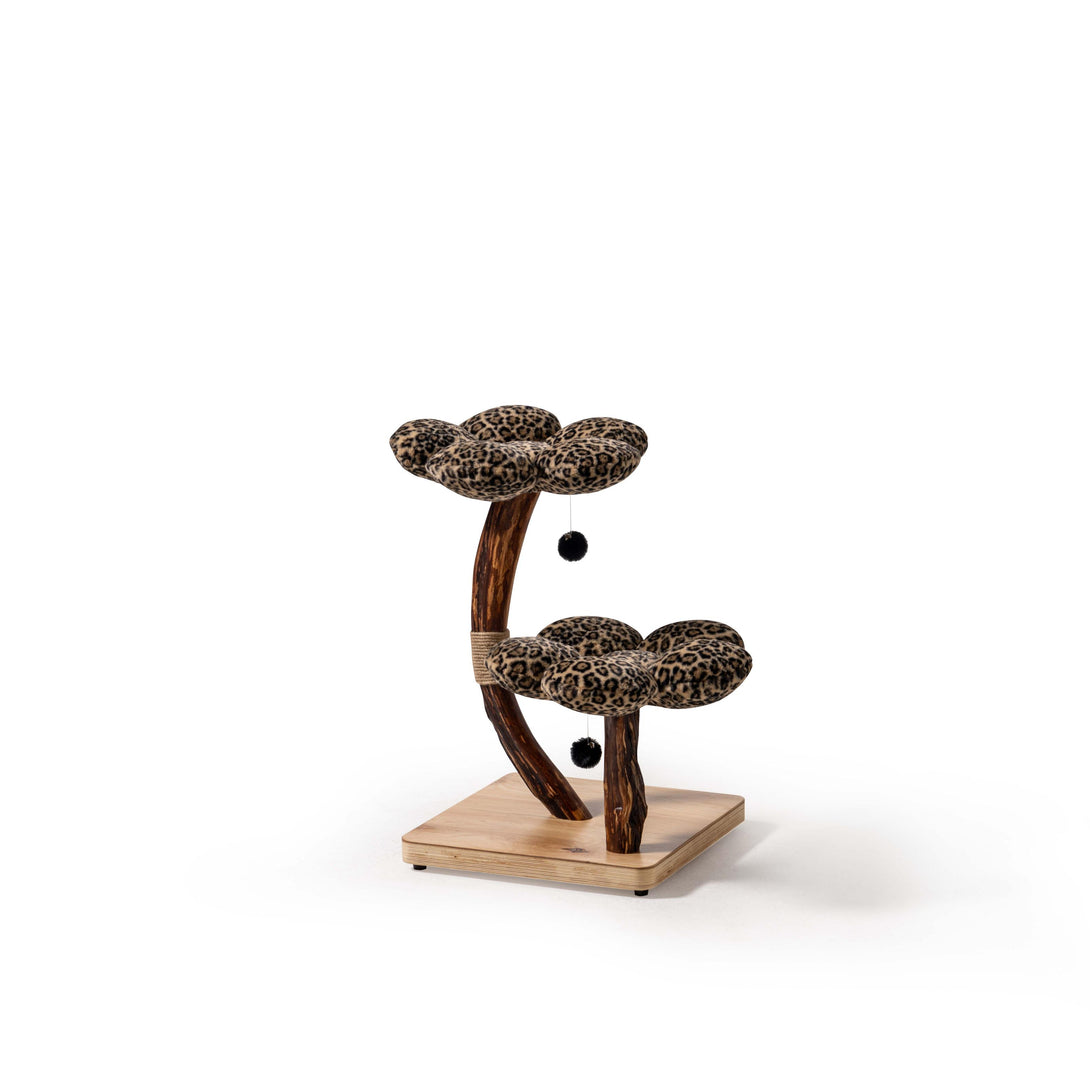 Compact cat tree designed for large cats with stylish aesthetic
