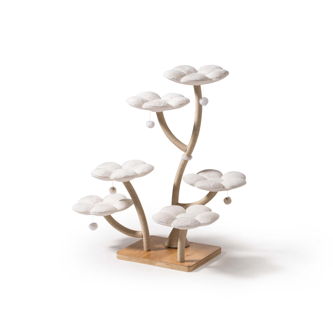 Cozy cat cave featured in the Cloud Blossom Cat Tree
