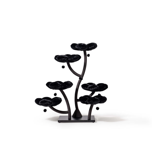 Black Floral Cat Tree Modern Cat Tower