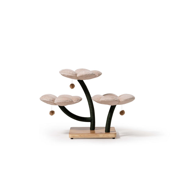 Beige Floral Cat Tree Modern Cat Bed