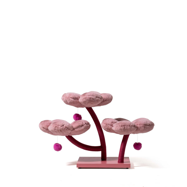 Powder Pink Blossom Floral Cat Tree Modern Cat Bed