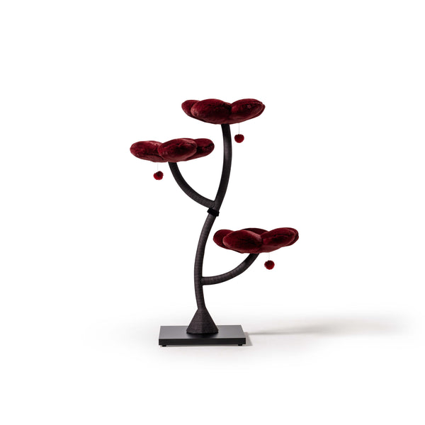 Burgundy Elegance Cat Tree  Modern Cat Furniture