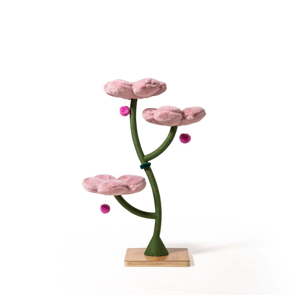 Powder Pink Floral Cat Tree Modern Cat Tower