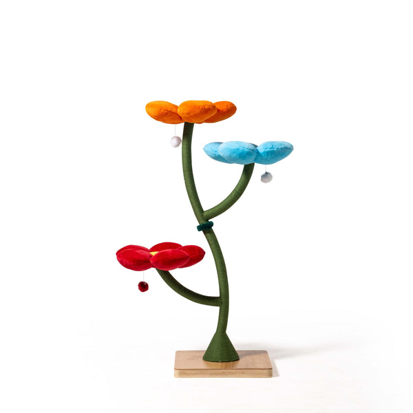 Colorful Floral Cat Tree Tower, Modern Aesthetic Cat Furniture for Stylish Cats