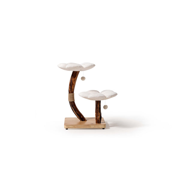 Ivory Floral Cat Tree Modern Cat Furniture