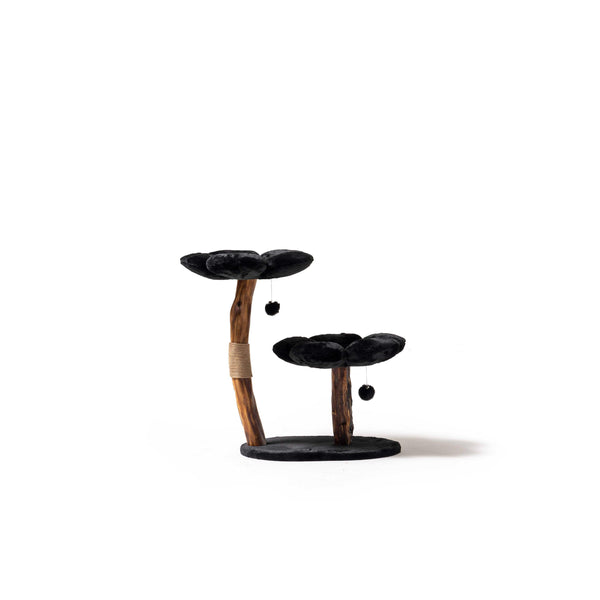 Elegant Floral Cat Tree Modern Black Cat Tower