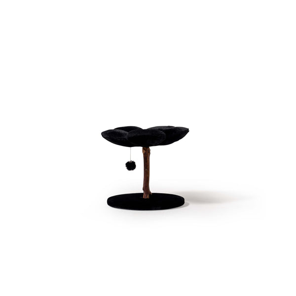 MARUVIS Black Blossom Wooden Cat Tree with Cozy Bed showcasing elegant design

