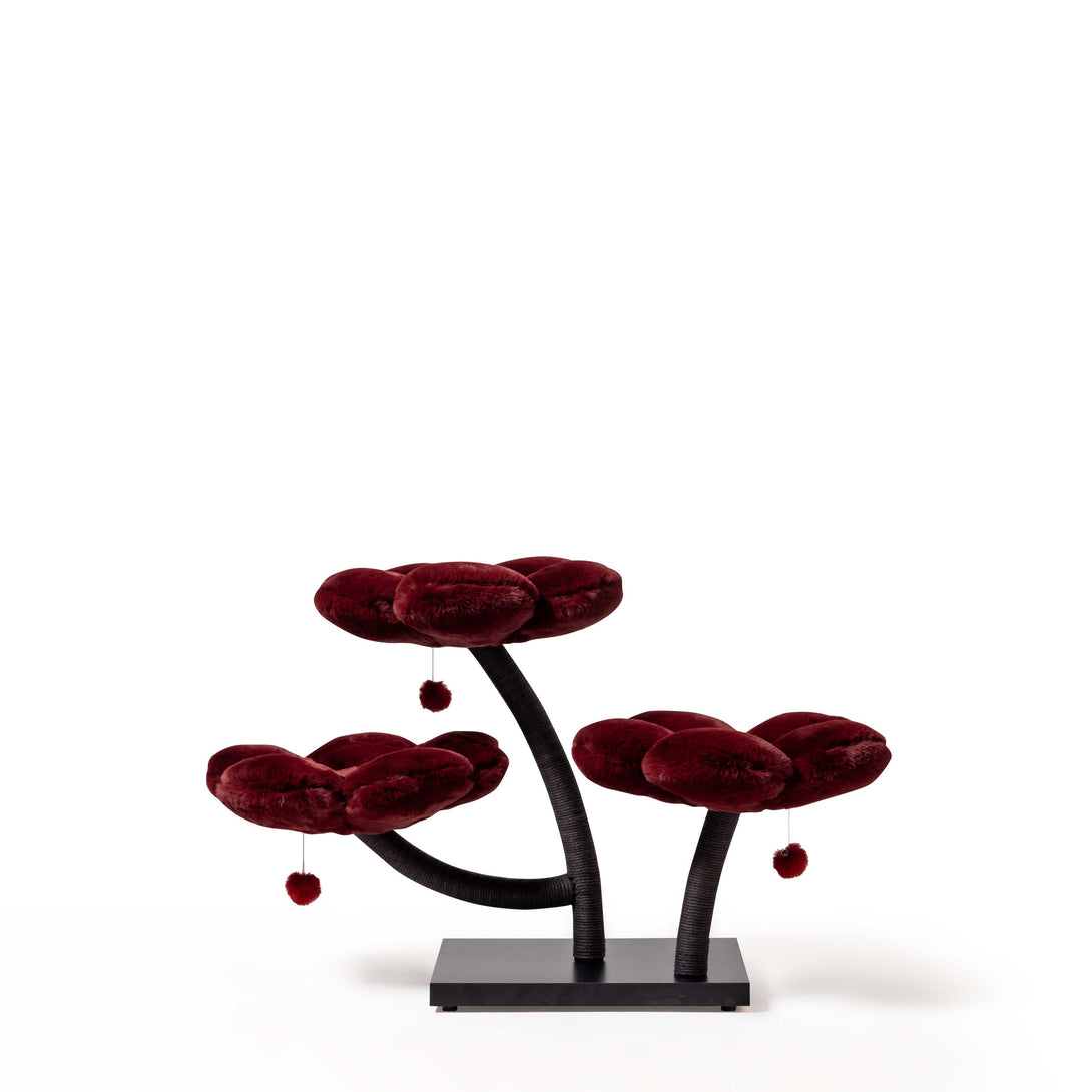 MARUVIS Elegant Burgundy Daisy Cat Tree showcasing floral design
