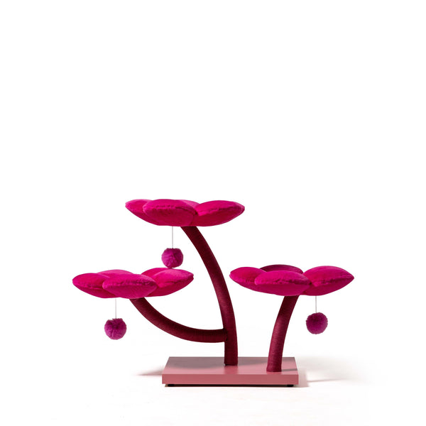 MARUVIS Fuchsia Floral Cat Tree displaying vibrant floral design
