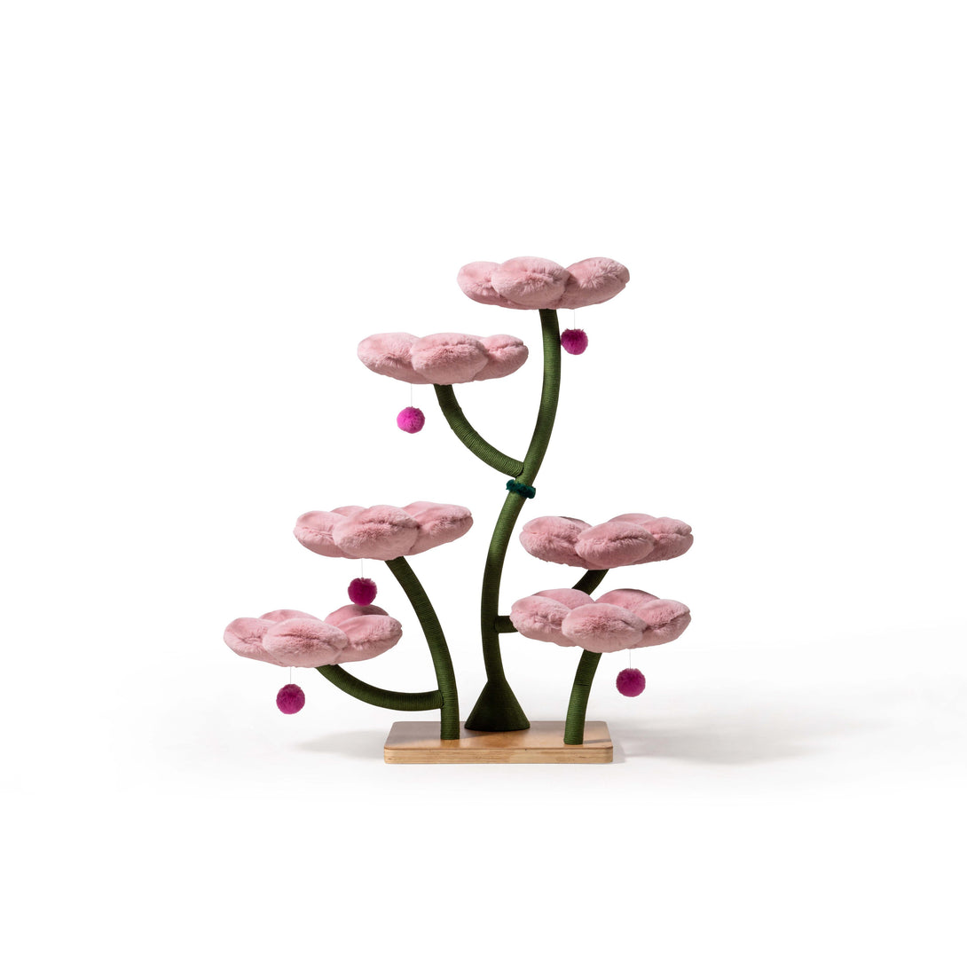 MARUVIS Powder Pink Blossom Floral Cat Tree showcasing elegant design
