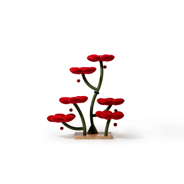 MARUVIS Red Blossom Cat Tree featuring vibrant floral design

