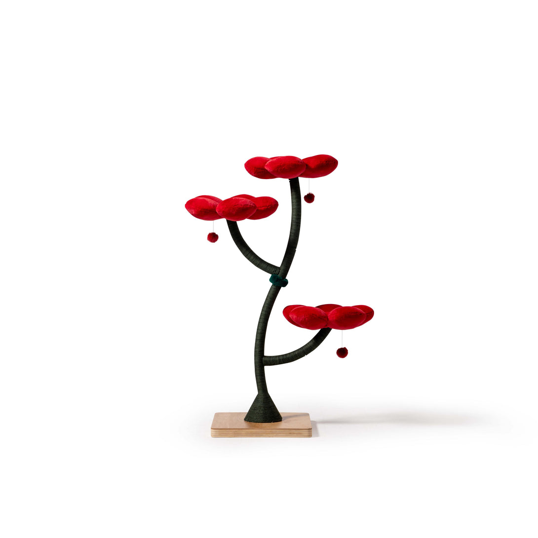 MARUVIS Red Blossom Floral Cat Tree showcasing vibrant floral design
