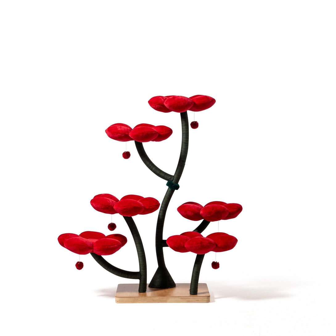 MARUVIS Red Daisy Cat Tree showcasing vibrant floral design
