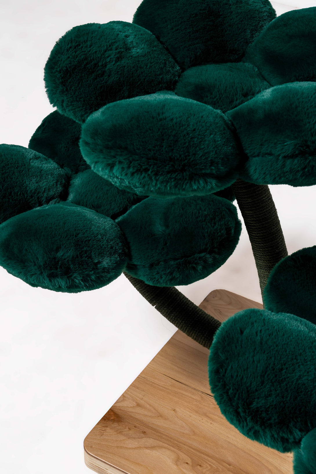 Plush cat bed featured on the modern cat tree for large cats
