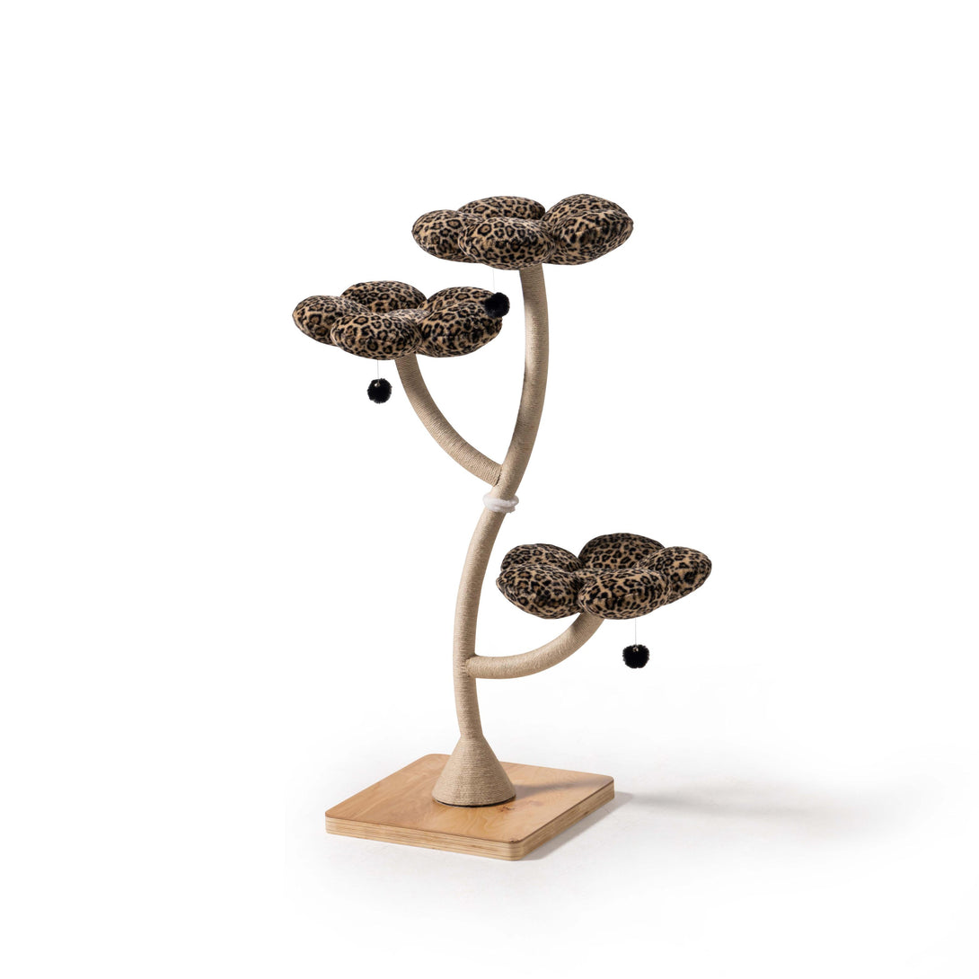 Spacious cat cave in the Leopard Cat Tree for large cats
