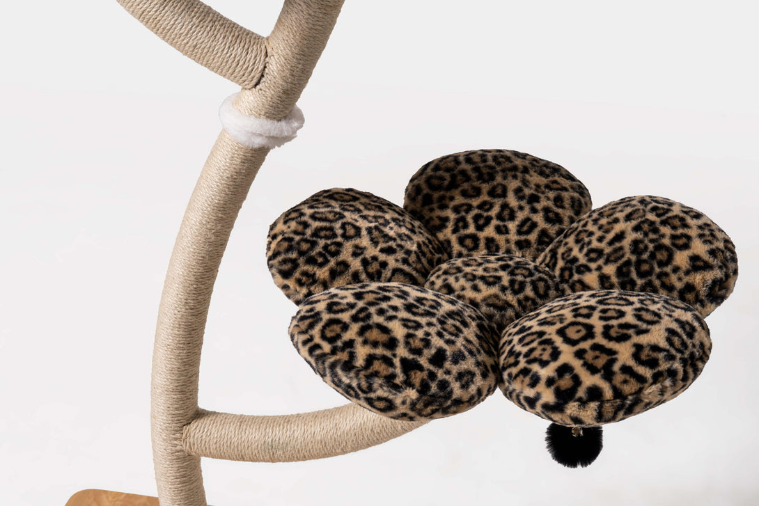 Tall cat tree with multiple climbing platforms for feline fun
